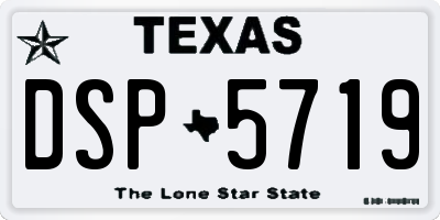 TX license plate DSP5719