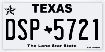 TX license plate DSP5721