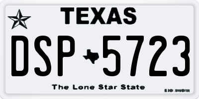 TX license plate DSP5723