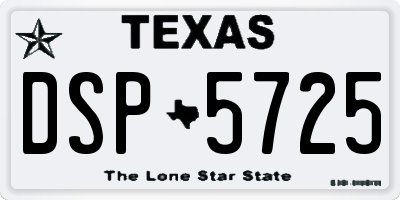 TX license plate DSP5725