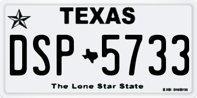 TX license plate DSP5733