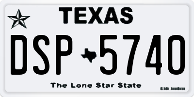TX license plate DSP5740