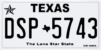 TX license plate DSP5743