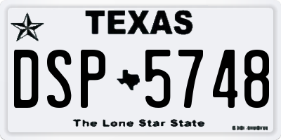 TX license plate DSP5748