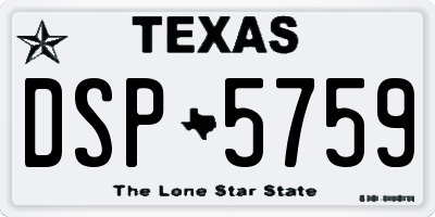 TX license plate DSP5759