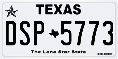 TX license plate DSP5773