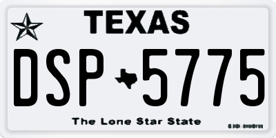 TX license plate DSP5775