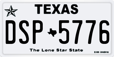 TX license plate DSP5776