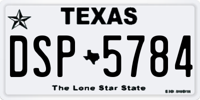 TX license plate DSP5784