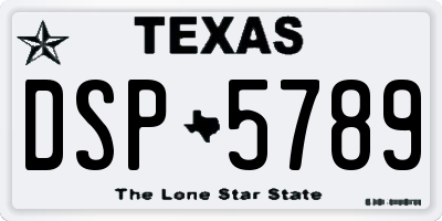 TX license plate DSP5789