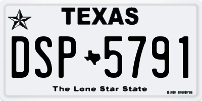 TX license plate DSP5791