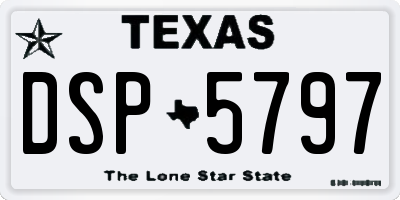 TX license plate DSP5797
