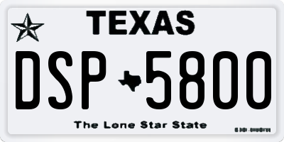 TX license plate DSP5800