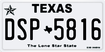 TX license plate DSP5816