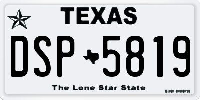 TX license plate DSP5819