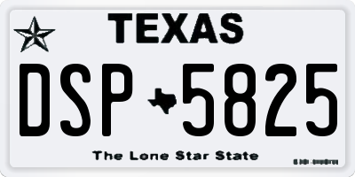 TX license plate DSP5825