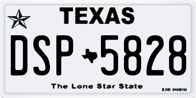 TX license plate DSP5828
