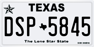 TX license plate DSP5845