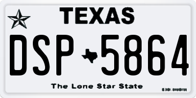 TX license plate DSP5864