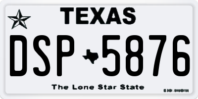 TX license plate DSP5876