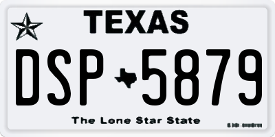 TX license plate DSP5879