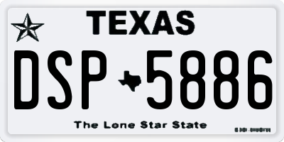 TX license plate DSP5886
