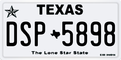 TX license plate DSP5898