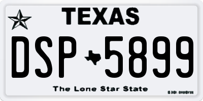 TX license plate DSP5899