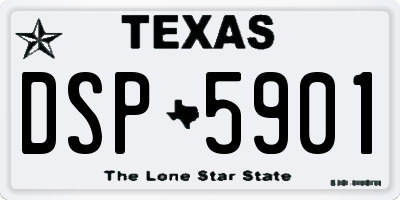 TX license plate DSP5901