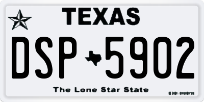 TX license plate DSP5902