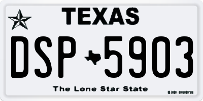 TX license plate DSP5903