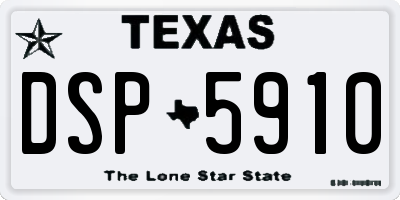 TX license plate DSP5910