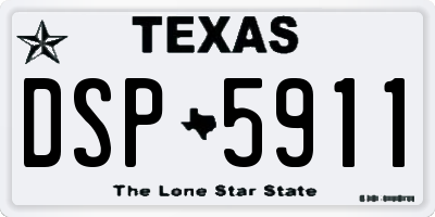 TX license plate DSP5911
