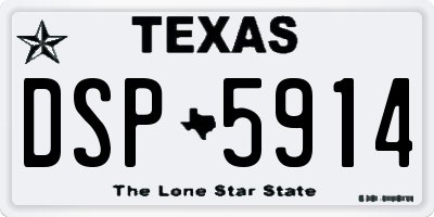 TX license plate DSP5914