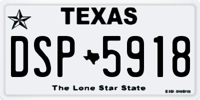 TX license plate DSP5918