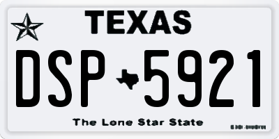 TX license plate DSP5921