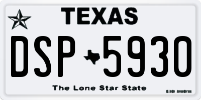 TX license plate DSP5930