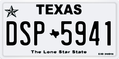 TX license plate DSP5941