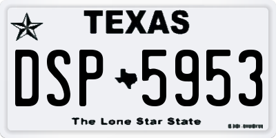TX license plate DSP5953