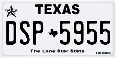 TX license plate DSP5955