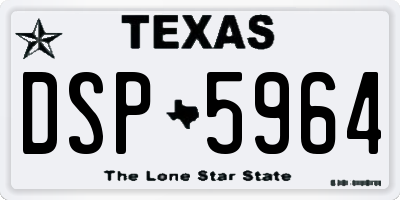 TX license plate DSP5964