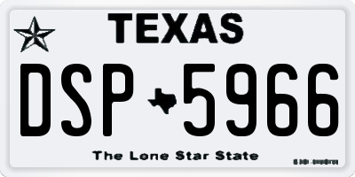 TX license plate DSP5966