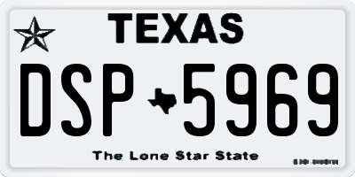 TX license plate DSP5969
