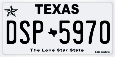 TX license plate DSP5970