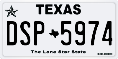 TX license plate DSP5974