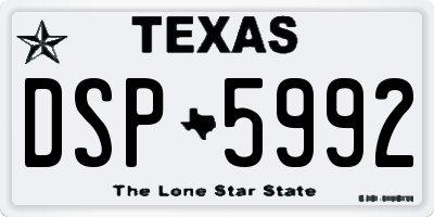 TX license plate DSP5992