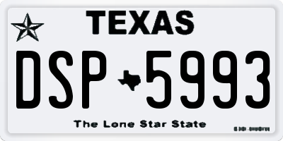 TX license plate DSP5993
