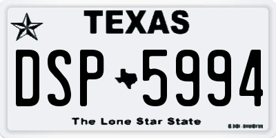 TX license plate DSP5994