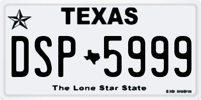 TX license plate DSP5999