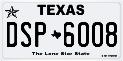 TX license plate DSP6008